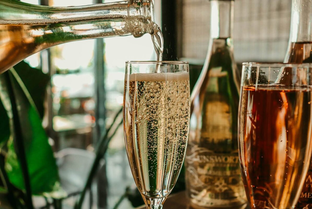 Prosecco, poháre, flasa