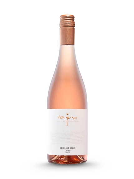 Merlot rosé FRESH 2023, suché víno z ekologických vinohradov, prémiové víno, vinárstvo TAJNA
