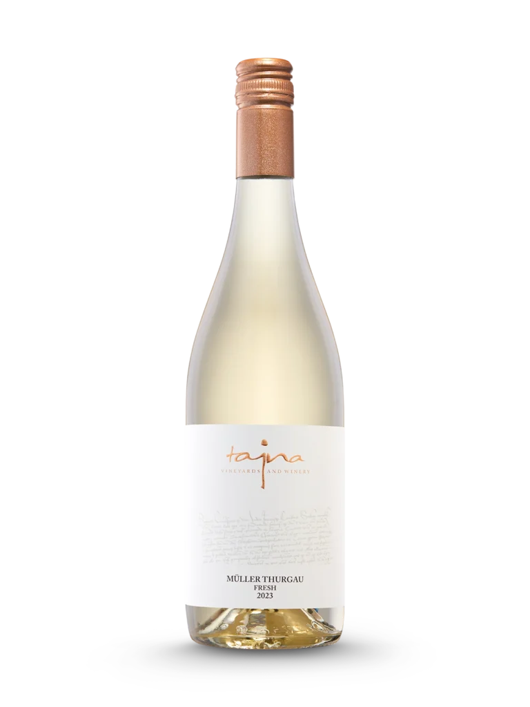 Muller Thurgau FRESH 2023, suché víno z ekologických vinohradov, prémiové víno, vinárstvo TAJNA