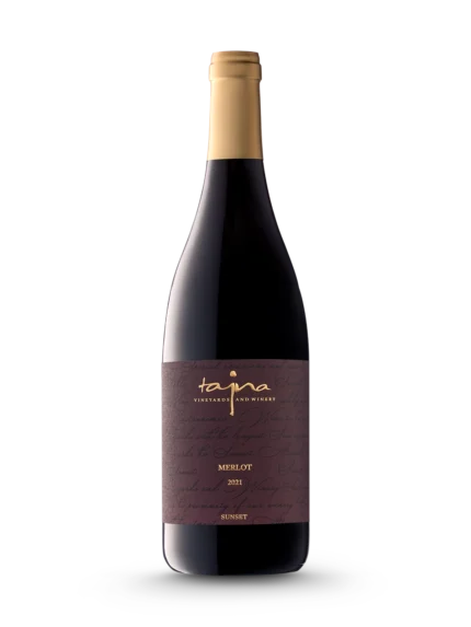 Merlot SUNSET 2021, červené víno z ekologických vinohradov TAJNA