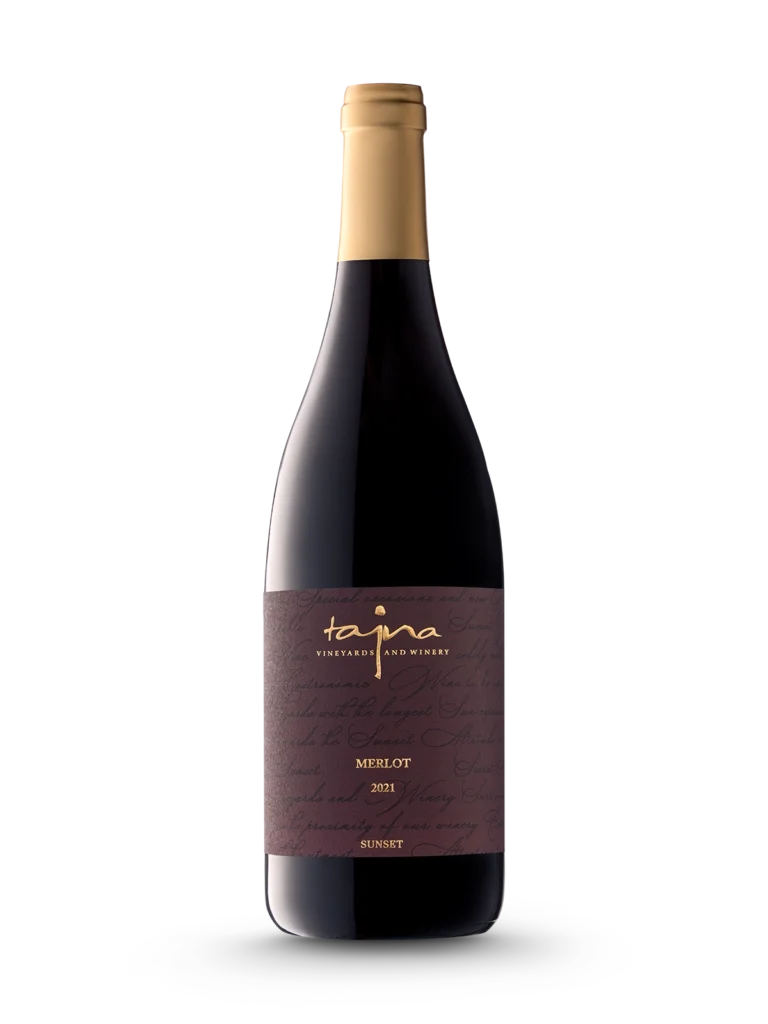 Merlot SUNSET 2021, červené víno z ekologických vinohradov TAJNA