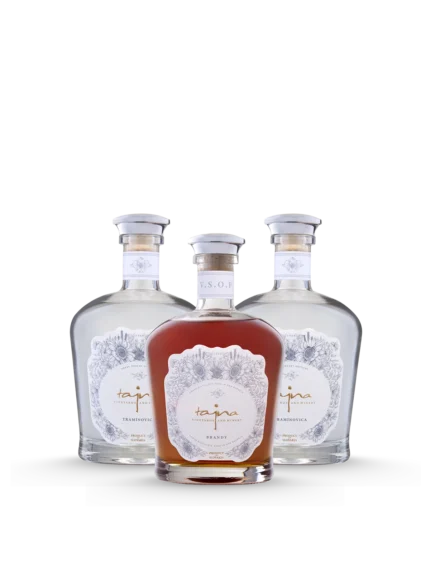 Set destilátov z vinárstva TAJNA, slovenské Brandy, Tramínovica