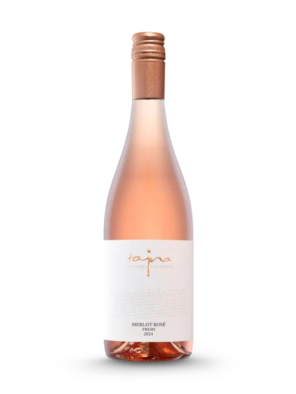Merlot rosé FRESH 2024 suché víno z ekologických vinohradov, prémiové víno, vinárstvo TAJNA