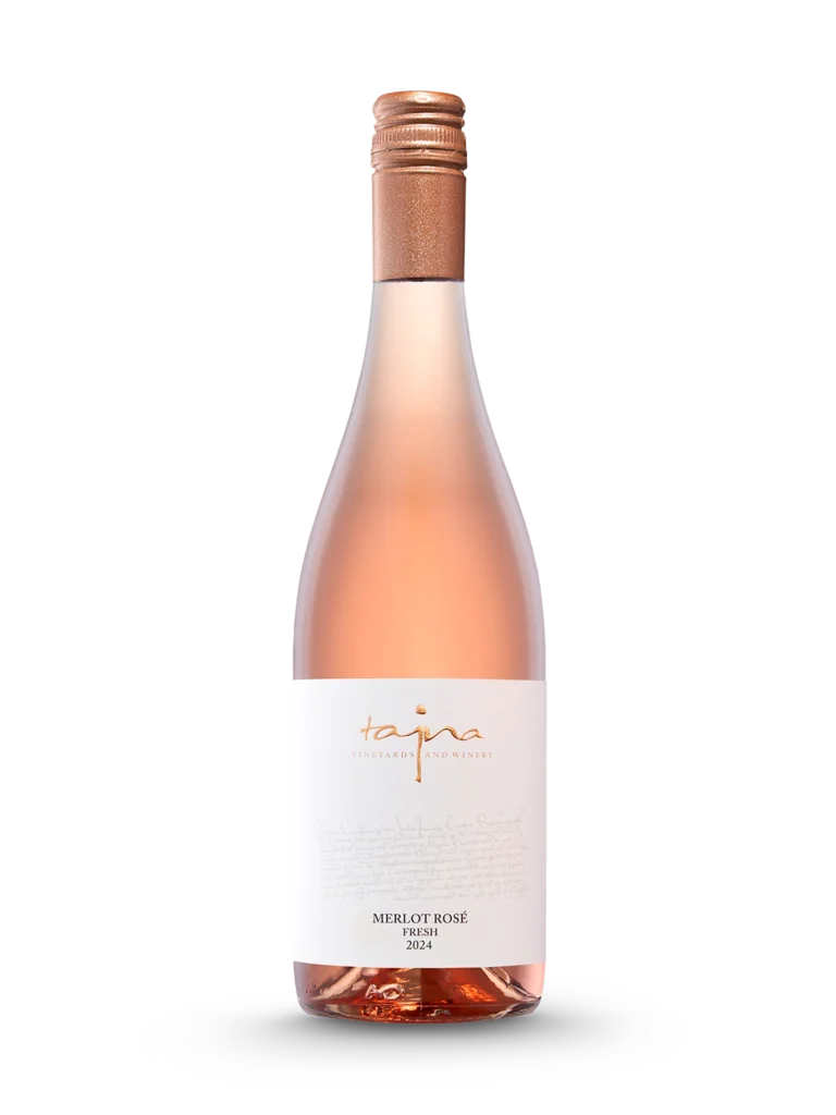 Merlot rosé FRESH 2024 suché víno z ekologických vinohradov, prémiové víno, vinárstvo TAJNA